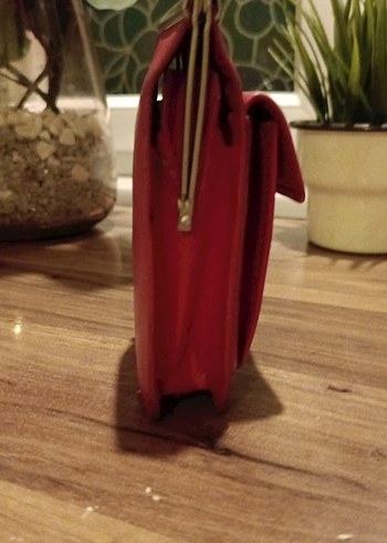 Kırmızı Deri Kadın sigaralık ve çakmak Cüzdanı - Görsel 13