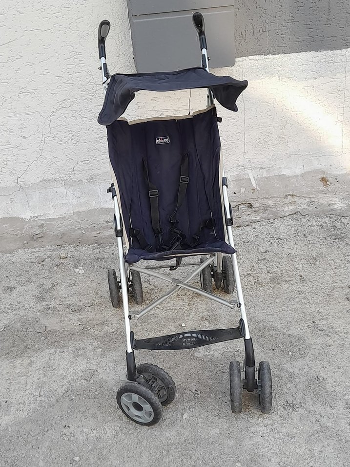 Mavi Katlanabilir Bebek Arabası - Görsel 2