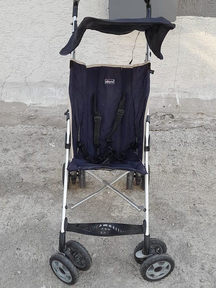 Mavi Katlanabilir Bebek Arabası - Görsel 3