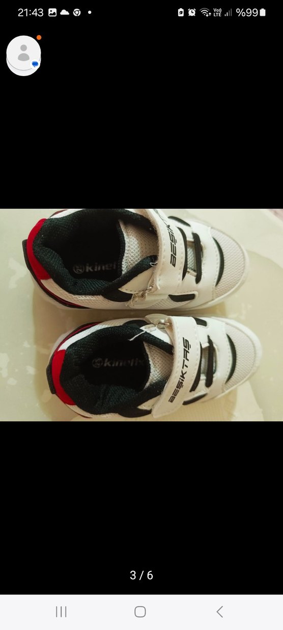 Beyaz Erkek Çocuk Spor Ayakkabı Velcro - Görsel 5