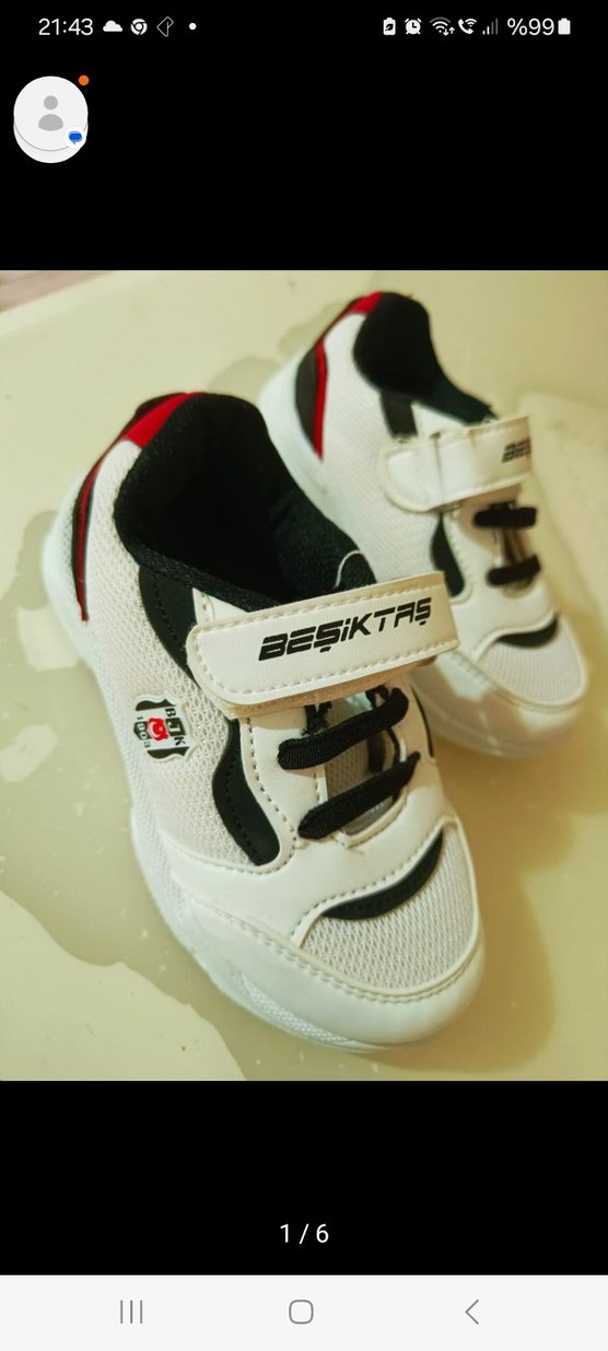 Beyaz Erkek Çocuk Spor Ayakkabı Velcro - Görsel 2