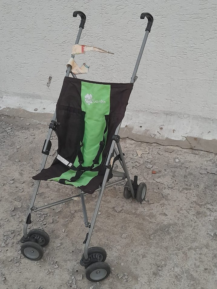Yeşil Katlanabilir Bebek Arabası - Görsel 3