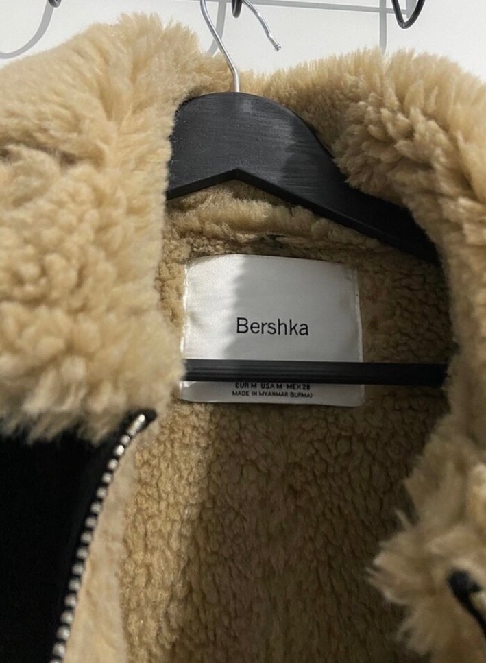 Bershka Kahverengi Kürklü Deri Kadın Ceket — görsel 6/7