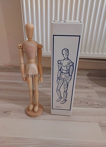 ikea ahşap adam dekor kukla tablo vazo