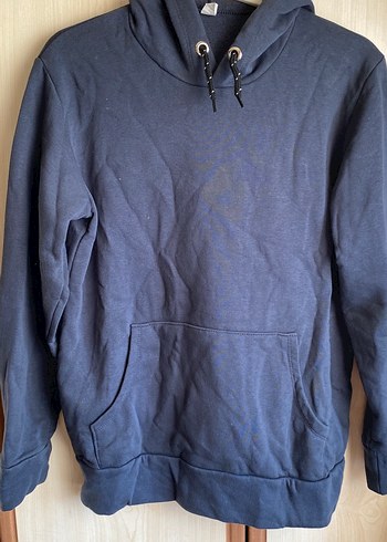 Kadın Mavi Kapüşonlu Sweatshirt