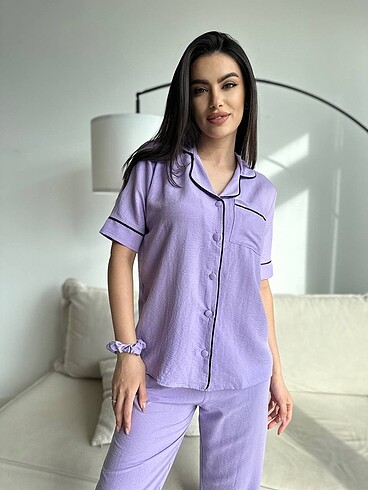 Pamuklu Kısa Kollu Pijama Takımı