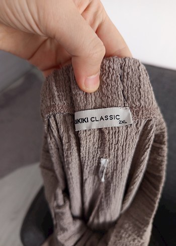 LC Waikiki Bej Kadın Keten Pileli Rahat Kesim Pantolon