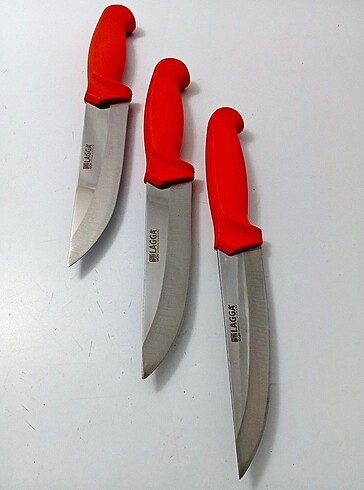  Beden 3 Parça Kasap Bıçak Seti (KIRMIZI)