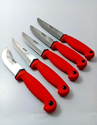 Beden kırmızı Renk 5 Parça Bıçak Seti (kutulu)