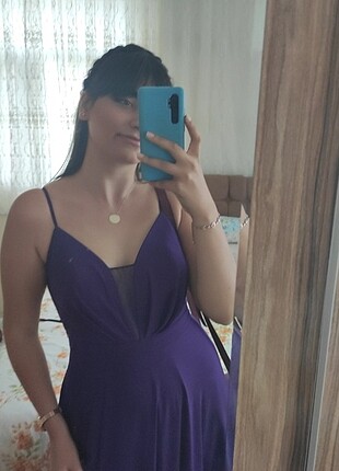 36 Beden mor Renk Abiye elbise