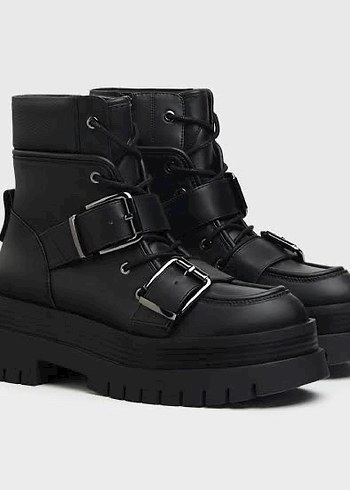 bershka tokalı siyah platform kadın bot