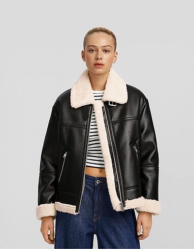 bershka deri ceket/mont