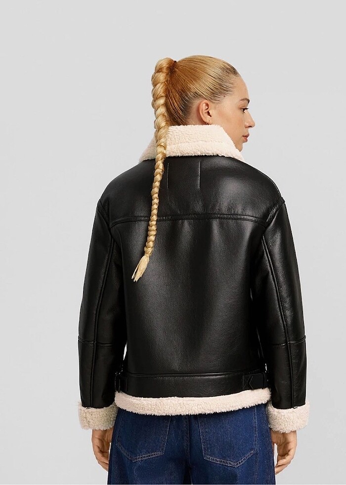 bershka deri ceket/mont - Görsel 2