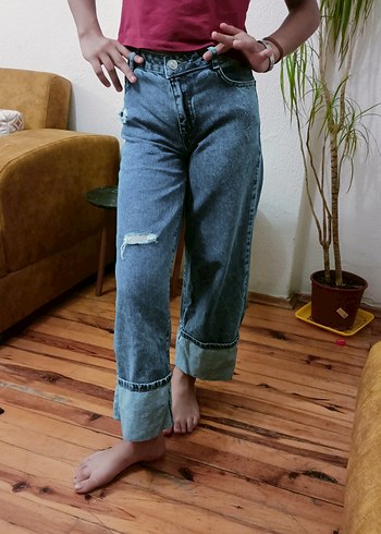 diğer Beden Gri Renk Salaş Kesim çocuk Denim Jean 9.10 yaş
