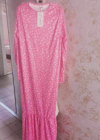 Pembe Uzun Kollu Salaş Elbise