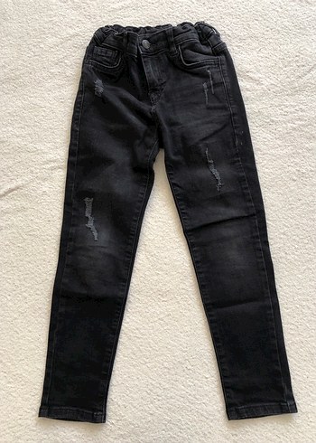 6 Yaş Beden siyah Renk LCW Kids Siyah Erkek Çocuk Denim Pantolon