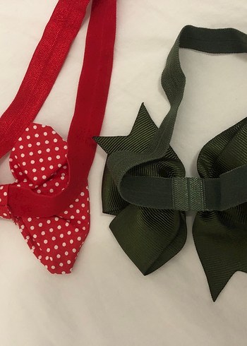 Kırmızı Puantiyeli Fiyonk Saç Bandı 2li - Görsel 3