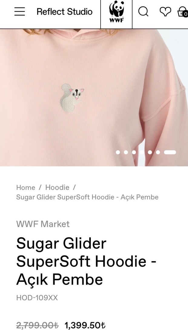 Pembe wwf Kapüşonlu Crop Sweatshirt - Görsel 3