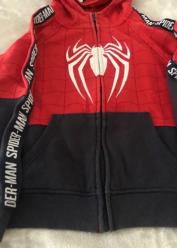 Erkek Çocuk Kırmızı Örümcek Adam Kapüşonlu Sweatshirt - Görsel 3