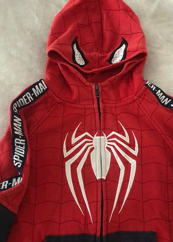 Erkek Çocuk Kırmızı Örümcek Adam Kapüşonlu Sweatshirt - Görsel 2