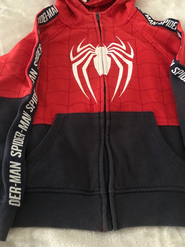 Erkek Çocuk Kırmızı Örümcek Adam Kapüşonlu Sweatshirt - Görsel 3