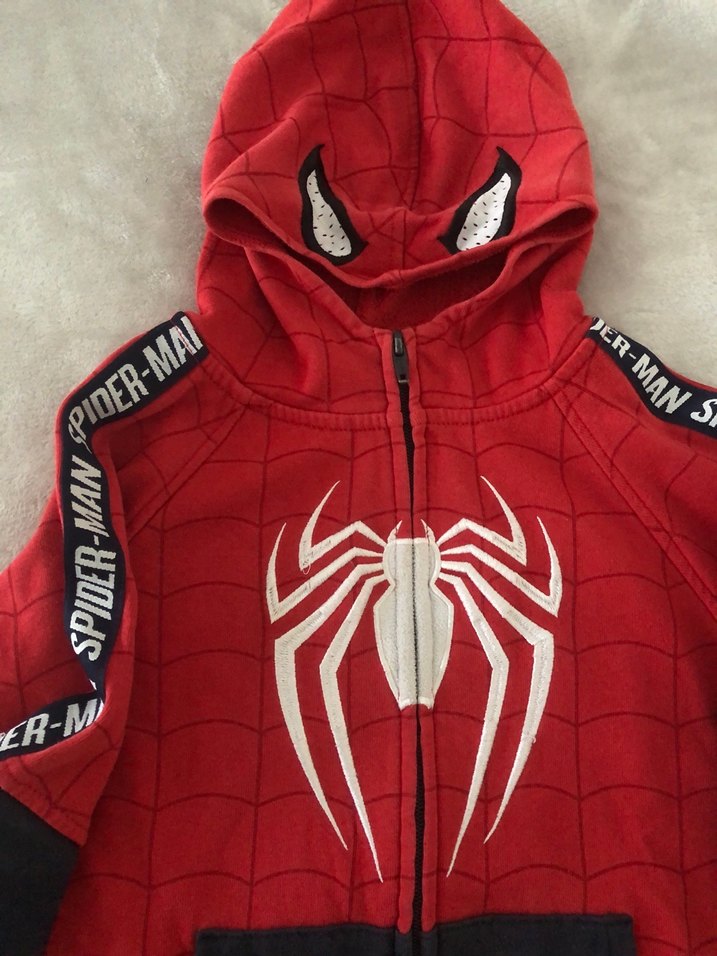 Erkek Çocuk Kırmızı Örümcek Adam Kapüşonlu Sweatshirt - Görsel 2