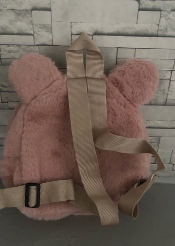 Pembe Peluş Sırt Çantası - Görsel 2
