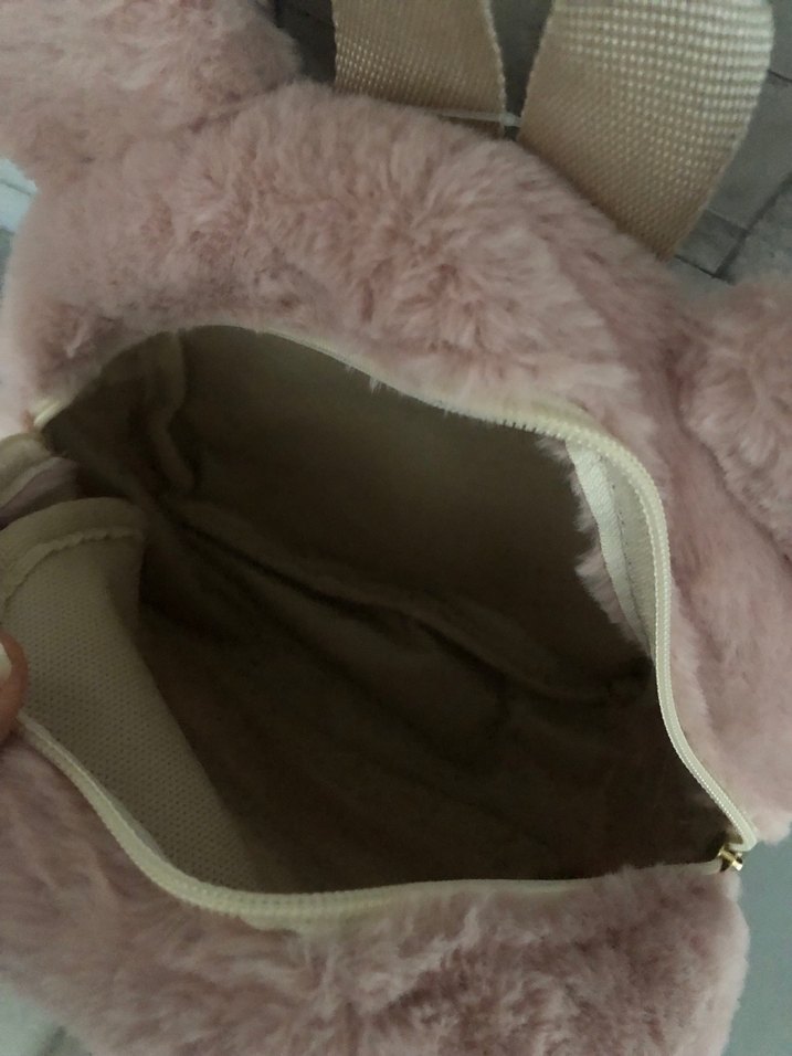 Pembe Peluş Sırt Çantası - Görsel 3