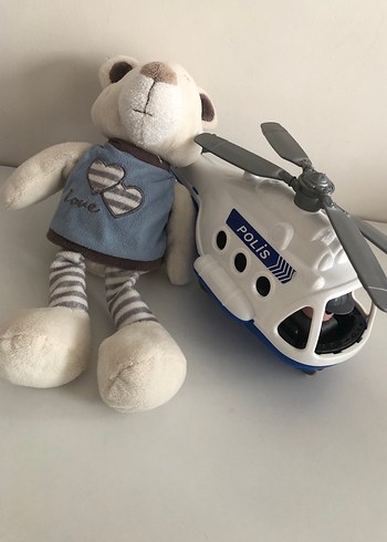 Peluş Ayıcık ve Polis Helikopteri Oyuncak - Görsel 2