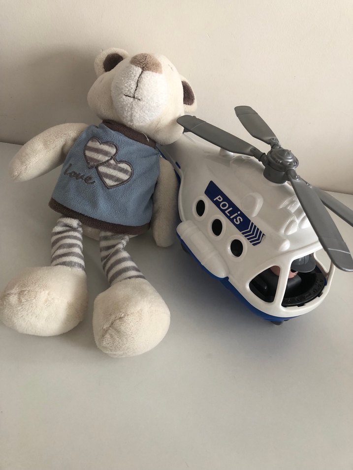 Peluş Ayıcık ve Polis Helikopteri Oyuncak - Görsel 2