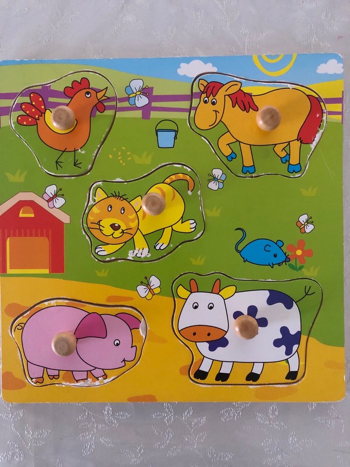 Çocuklar için Renkli Ahşap Puzzle Seti - Görsel 3