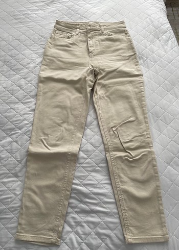 Bej Kadın Normal Boy Kot Pantolon