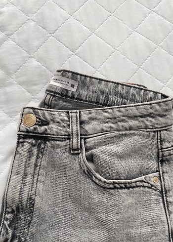 36 Beden Gri Normal Kesim Kadın Denim Pantolon