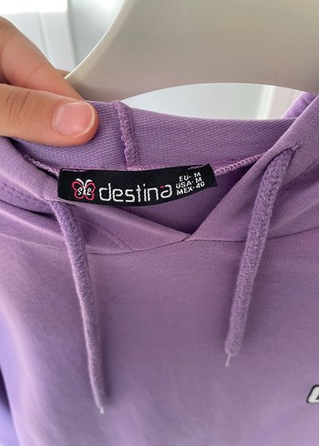 40 Beden Mor Kapüşonlu Düğmeli Kadın Sweatshirt