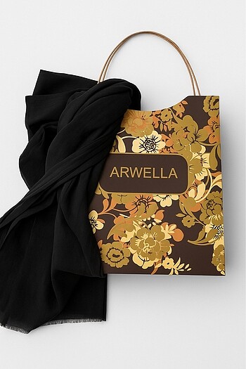 Arwella Kadın 0 Pamuk Dubai Şal Siyah