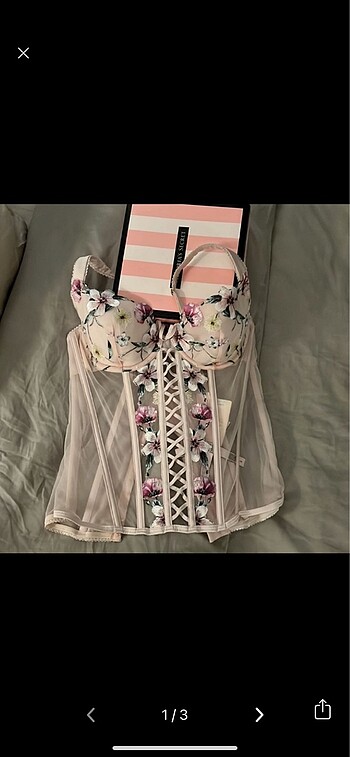 Victoria secret çiçekli korse