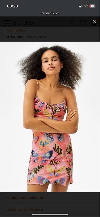Bershka kelebekli elbise y2k