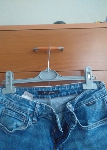 Mavi Sokak Stili Gri Mavi Bol Kesim Denim Şort