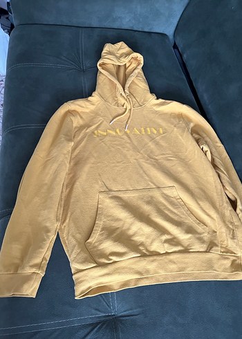 Altın Rengi Kapüşonlu erkek Sweatshirt