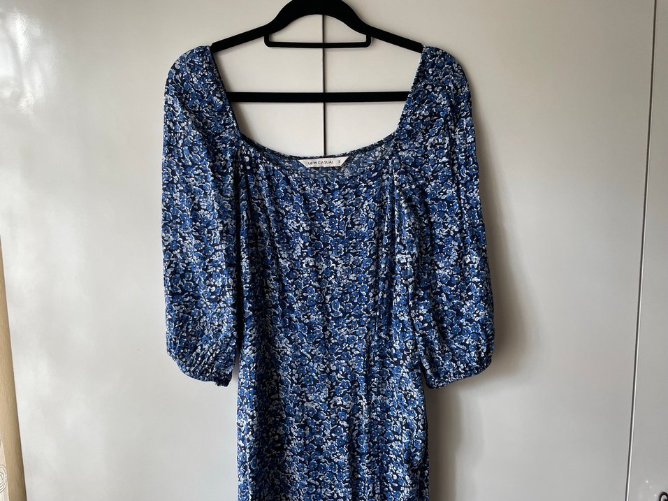 LcW Bohem Uzun Mavi Desenli Elbise - Görsel 2