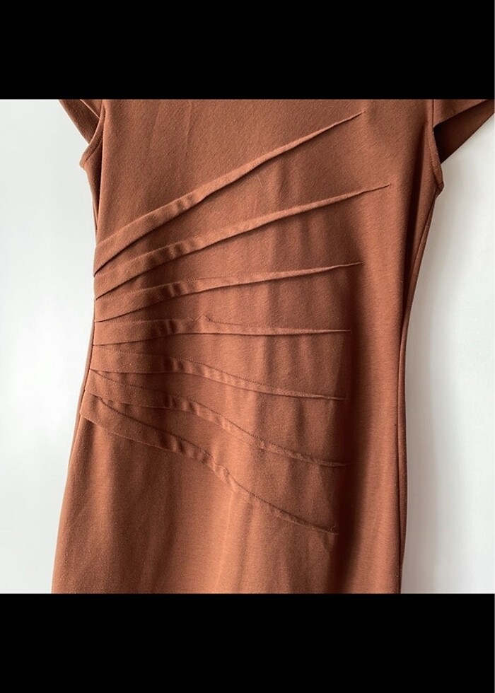Kahverengi Elbise - Görsel 3
