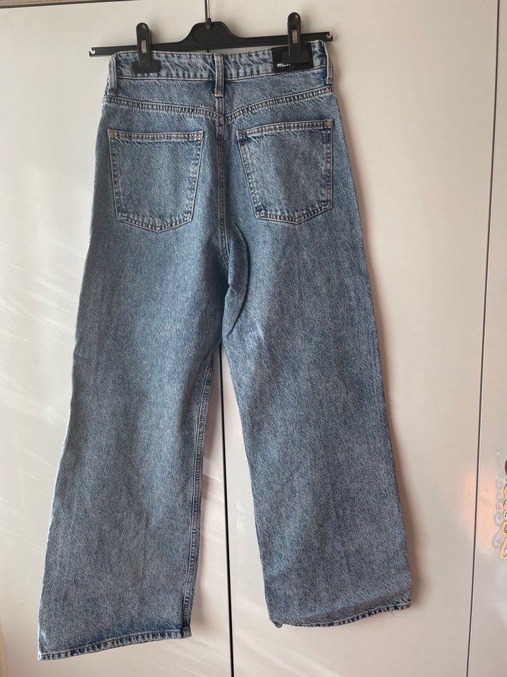 Geniş Kesim Midi Boy Malibu Mavi Denim Kadın Jean - Görsel 2