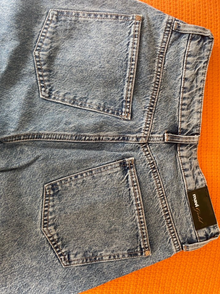 Geniş Kesim Midi Boy Malibu Mavi Denim Kadın Jean - Görsel 4