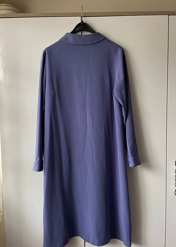 Sitare Düğmeli Uzun Kollu Mor Tunik - Görsel 4