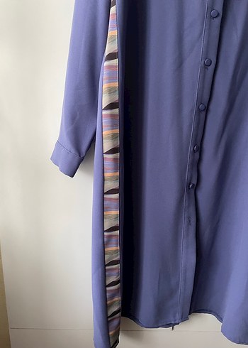 Sitare Düğmeli Uzun Kollu Mor Tunik - Görsel 3