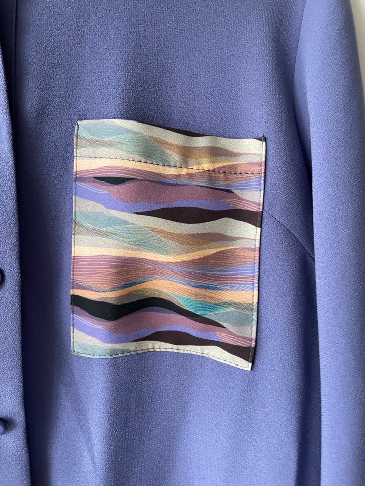 Sitare Düğmeli Uzun Kollu Mor Tunik - Görsel 2