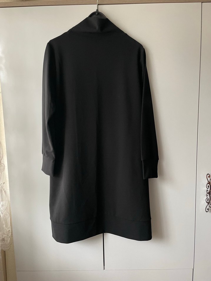 SİTARE Gri Ekose Desenli Uzun Kollu Midi Tunik - Görsel 3