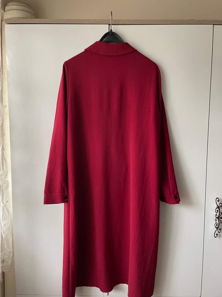 Sitare Bordo Uzun Kollu Düğmeli Kadın Tunik - Görsel 3