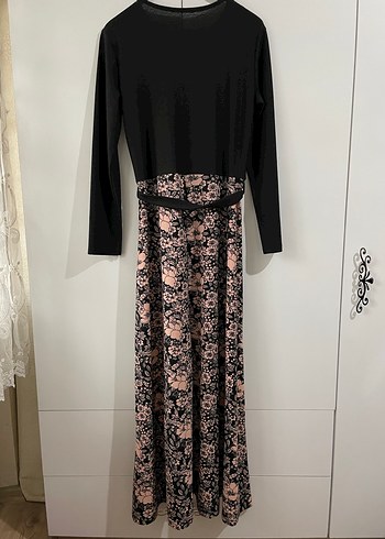 Uzun, Kemerli, Uzun Kollu Elbise - Görsel 2