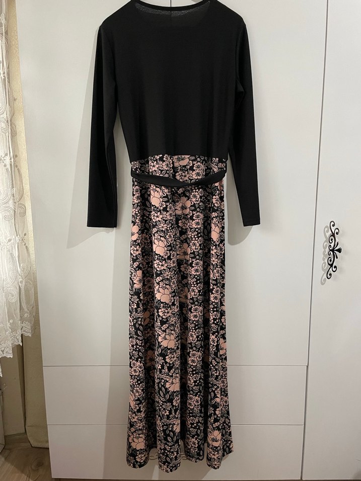 Uzun, Kemerli, Uzun Kollu Elbise - Görsel 2